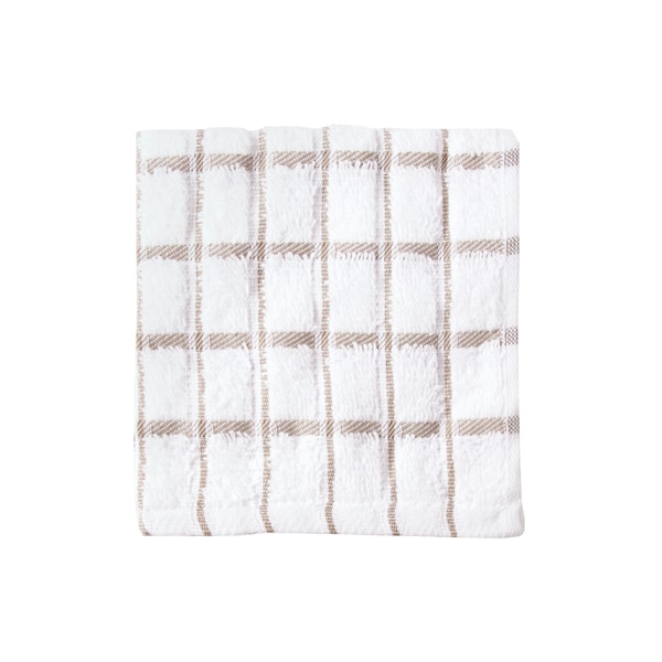 Ritz Cafe Check Dish Cloth White Ground/Natural Check, PK12 9851200 - main